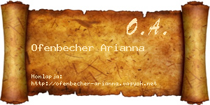 Ofenbecher Arianna névjegykártya